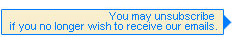 You may unsubscribe if you no longer wish to receive our emails.